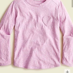 NWT - 2 J. Crew Crewcuts long sleeve w/ heart pocket -pink and blue - L (10-11)